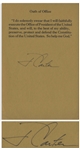 Jimmy Carter Signed Oath of Office Souvenir Slip